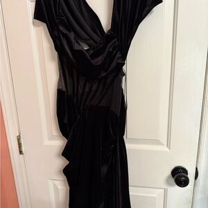 Fashion Nova Black Asymmetrical Dress